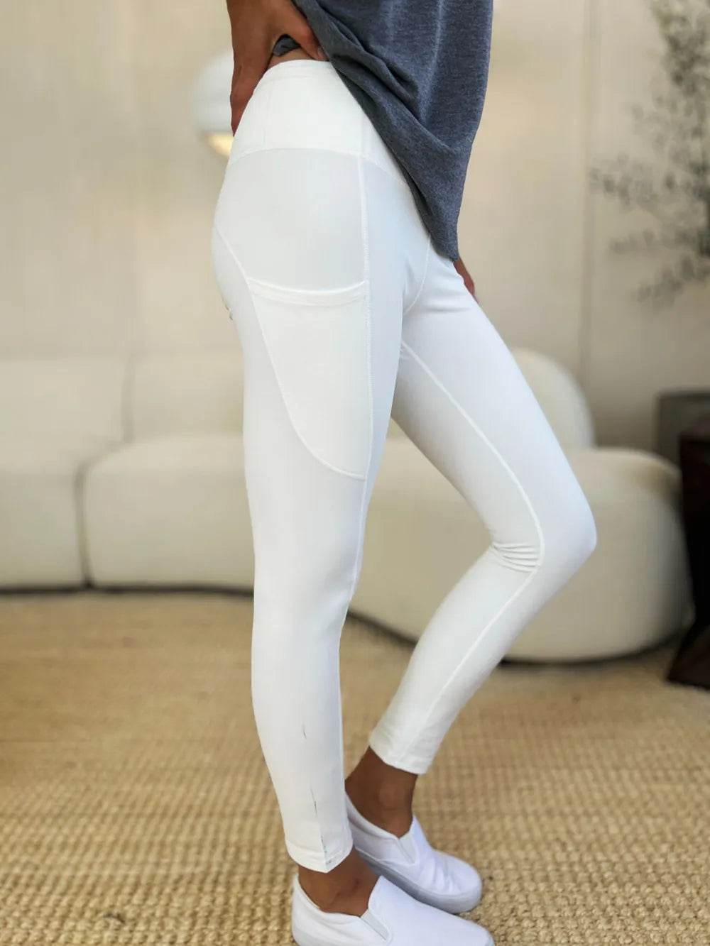 Wide Waistband Sports Leggings - IntuitiveEncBoutique