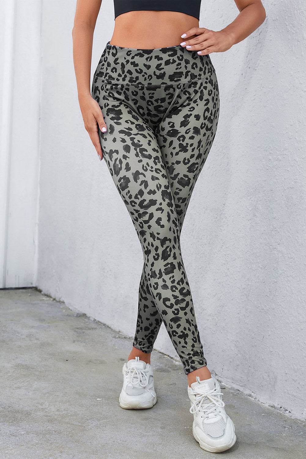 Green Classic Leopard Print Active Leggings - IntuitiveEncBoutique