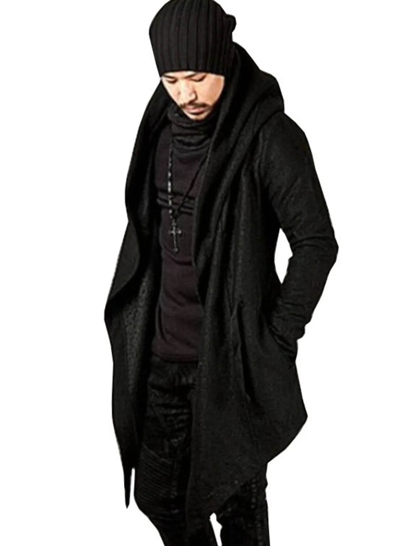Men's Plus Size Long Sleeve Hooded Coat - IntuitiveEncBoutique