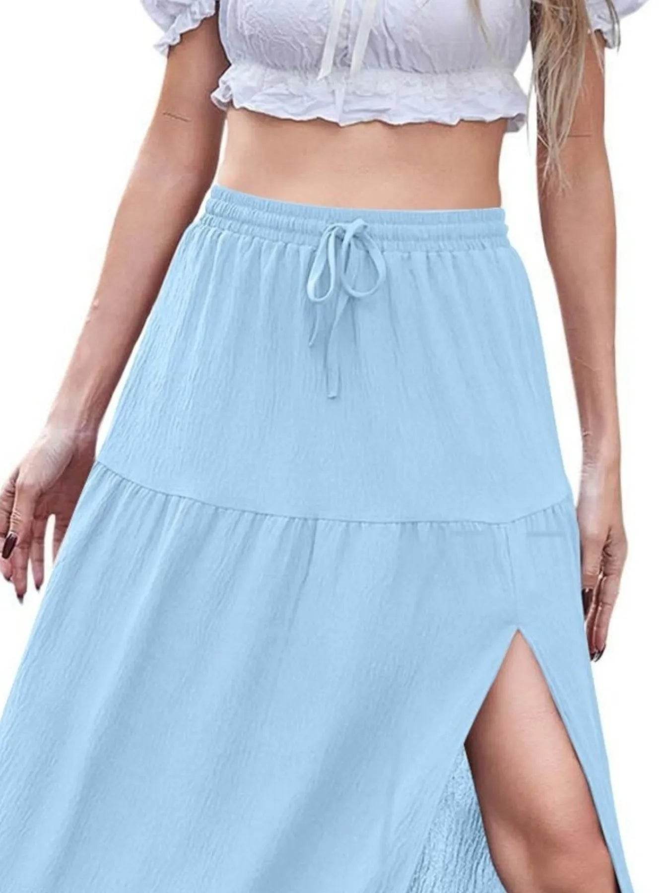Full Size Slit Maxi Skirt Plus Size - IntuitiveEncBoutique