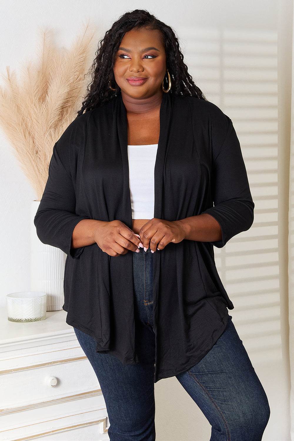 Culture Code Full Size Open Front Cardigan - IntuitiveEncBoutique