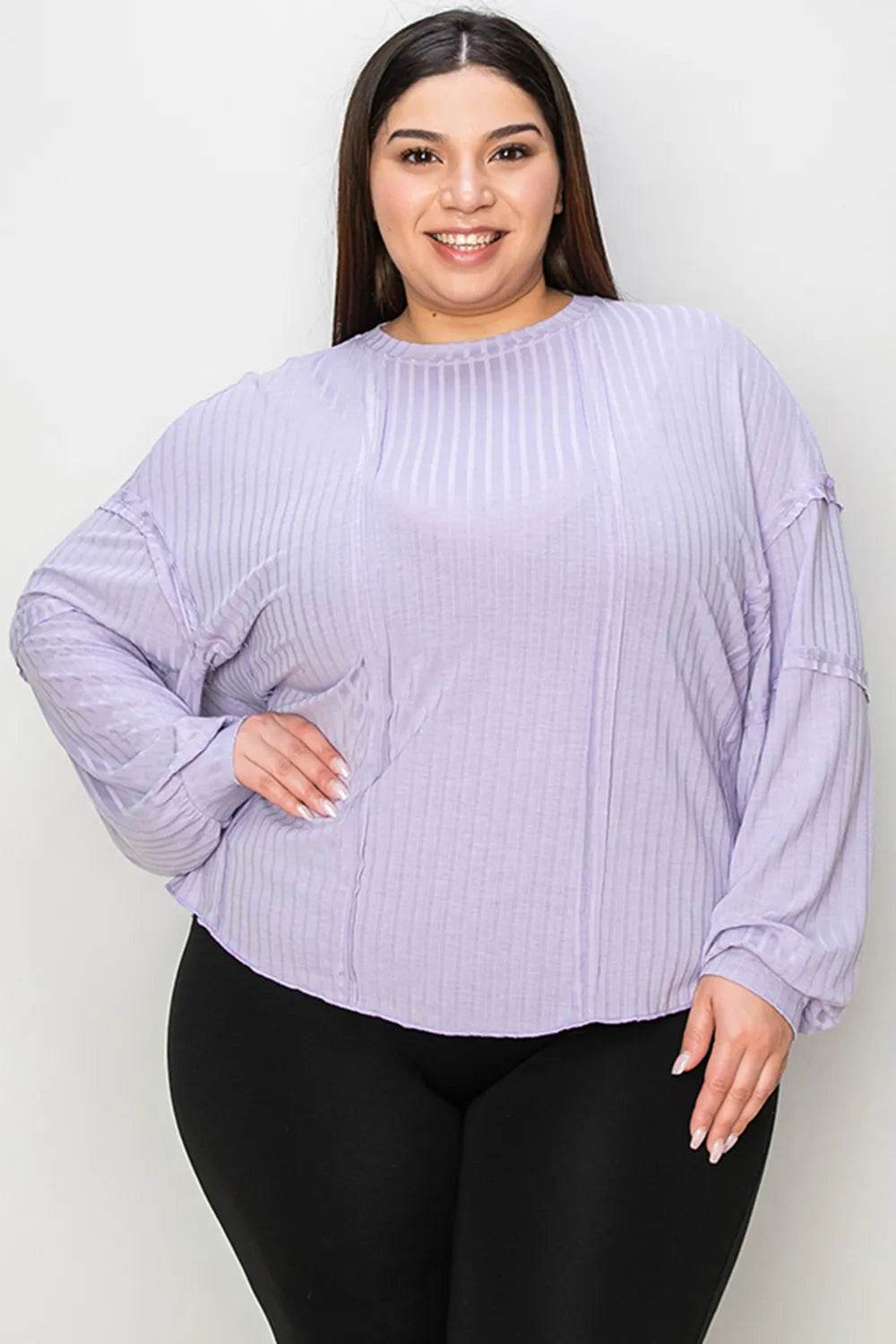 Basic Bae Full Size Ribbed Round Neck Long Sleeve T-Shirt - IntuitiveEncBoutique