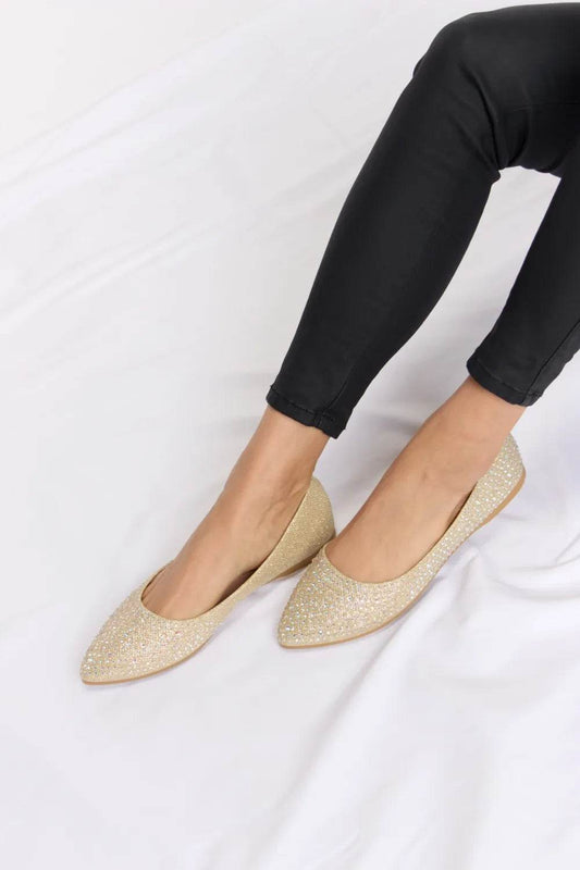 Forever Link Rhinestone Point Toe Flat Slip-Ons - IntuitiveEncBoutique