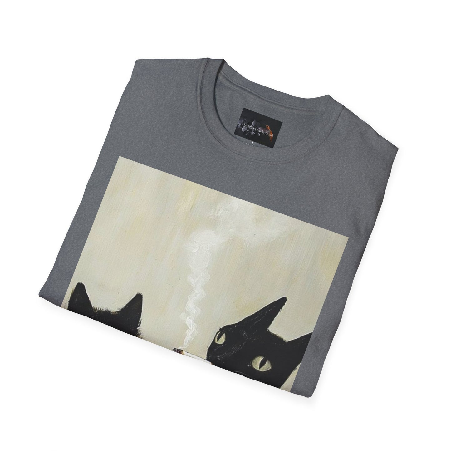 Cool Cat Art Unisex Softstyle T-Shirt, Vintage Cat Illustration, Perfect Gift for Cat Lovers, Casual Streetwear, Unique Pet Tee