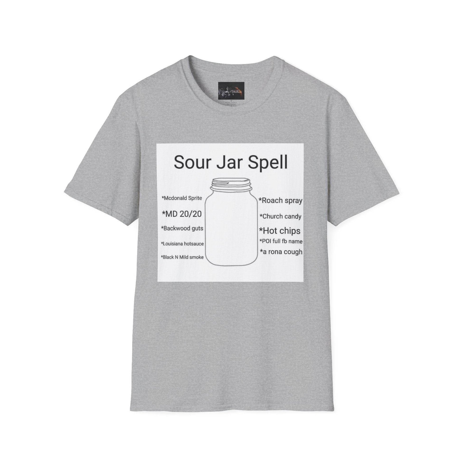 Sour Jar Spell T-Shirt for Witches, Unisex Softstyle Tee, Ideal for Magical Practitioners, Spell Casting, Witchcraft Gift, Summer Solstice - IntuitiveEncBoutique