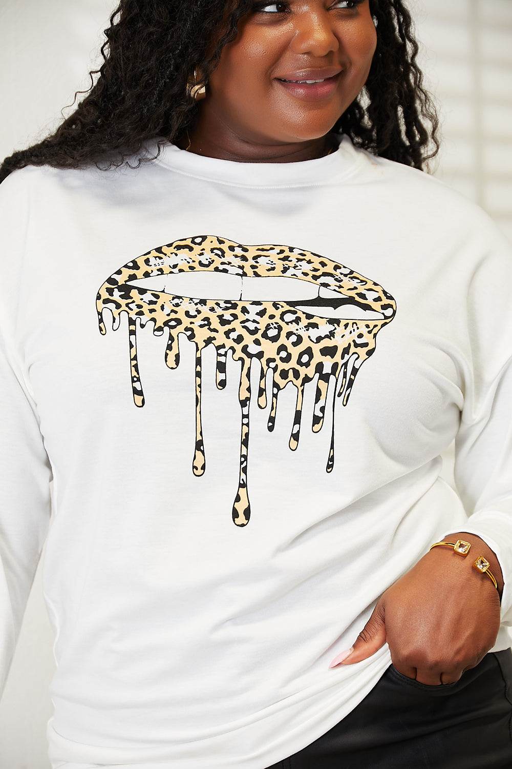 Simply Love Graphic Dropped Shoulder Round Neck Sweatshirt - IntuitiveEncBoutique