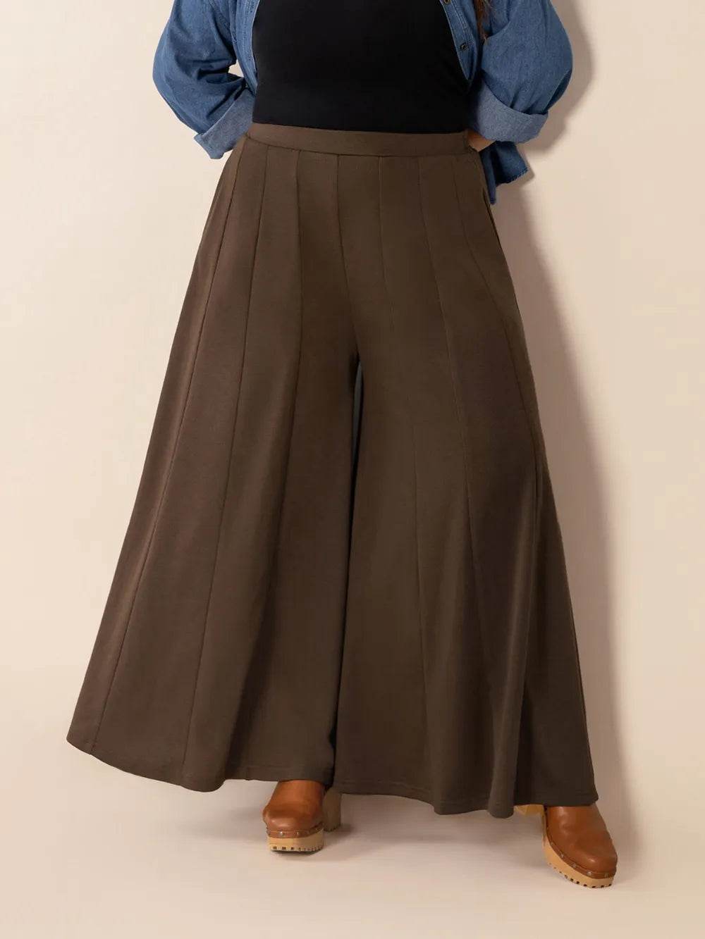 Plus Size Wide Leg Pants with Pockets - IntuitiveEncBoutique