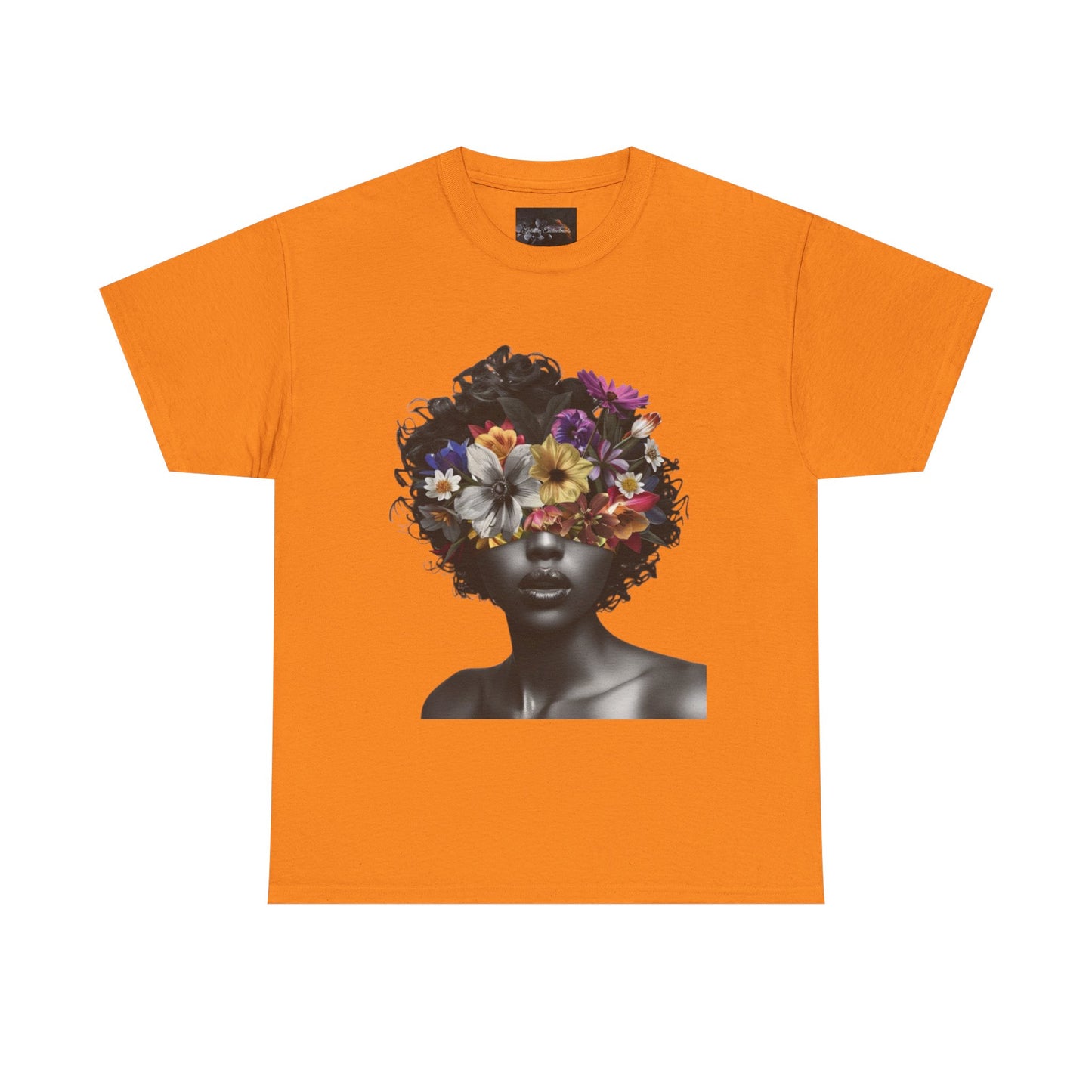 Floral Goddess Unisex Heavy Cotton Tee | Flower Graphic Tee, Boho Style, Casual Wear, Unique Gift, Art Tee