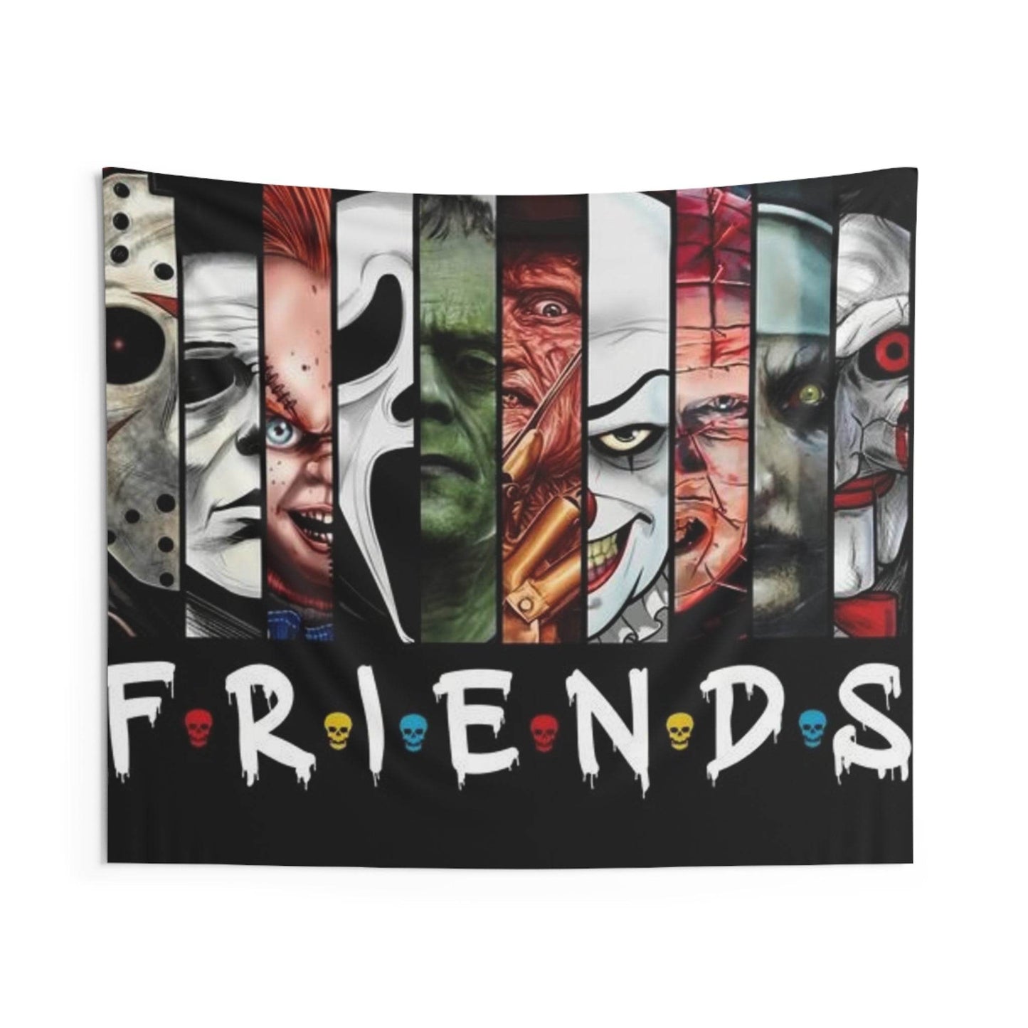 Horror Movie Friends Wall Tapestry, Cozy Room Décor - IntuitiveEncBoutique
