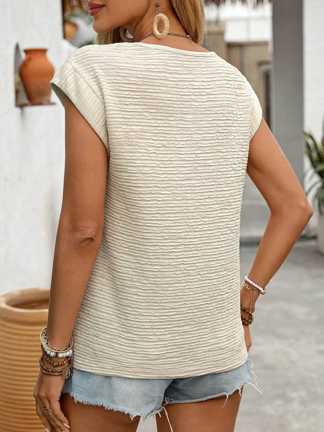 Asymmetrical Short Sleeve Top - IntuitiveEncBoutique