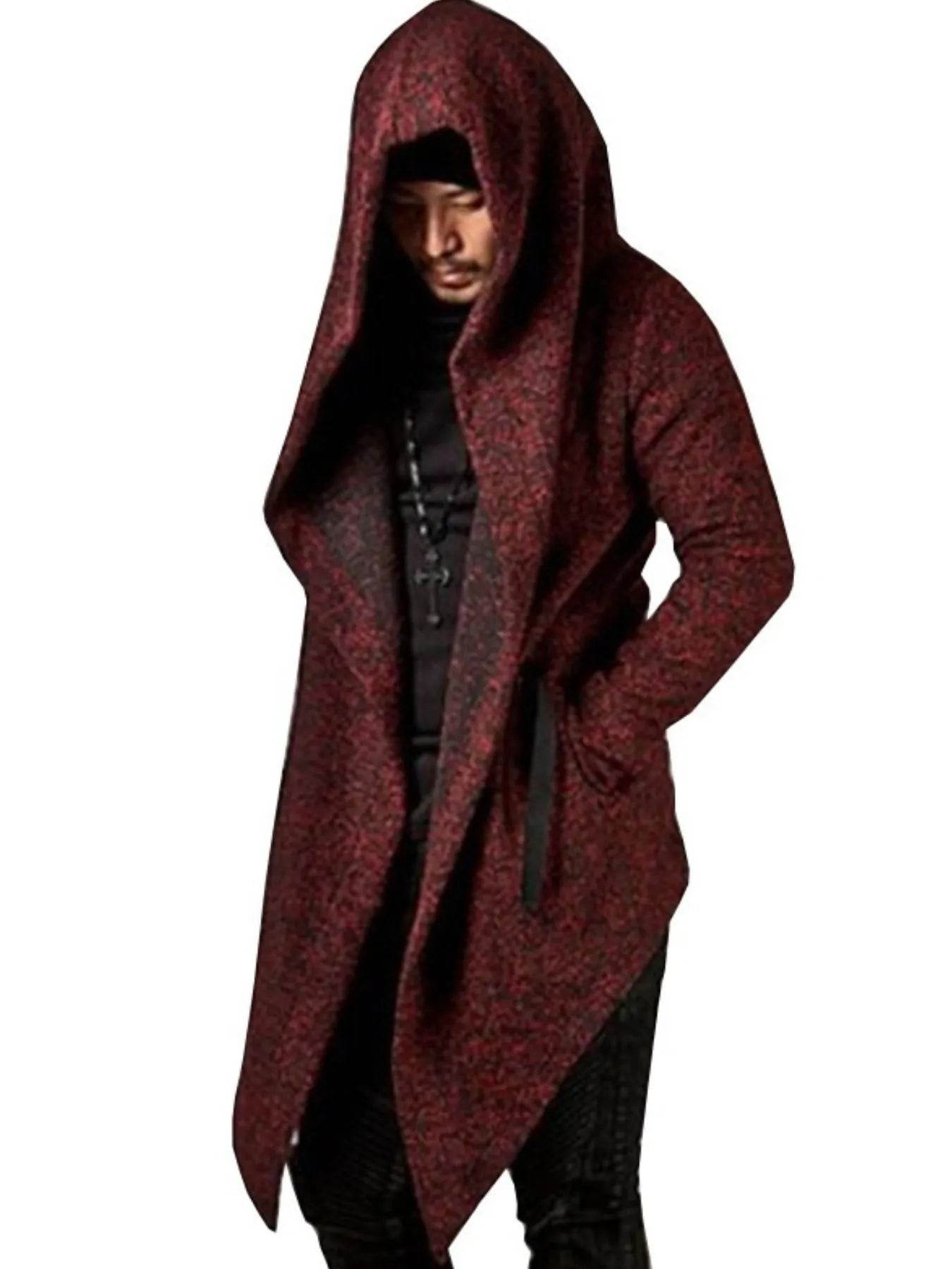 Men's Plus Size Long Sleeve Hooded Coat - IntuitiveEncBoutique