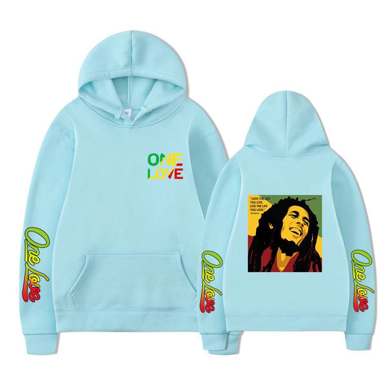 Bob Marley Loose Hooded Sweatshirt for Spring and Autumn - IntuitiveEncBoutique