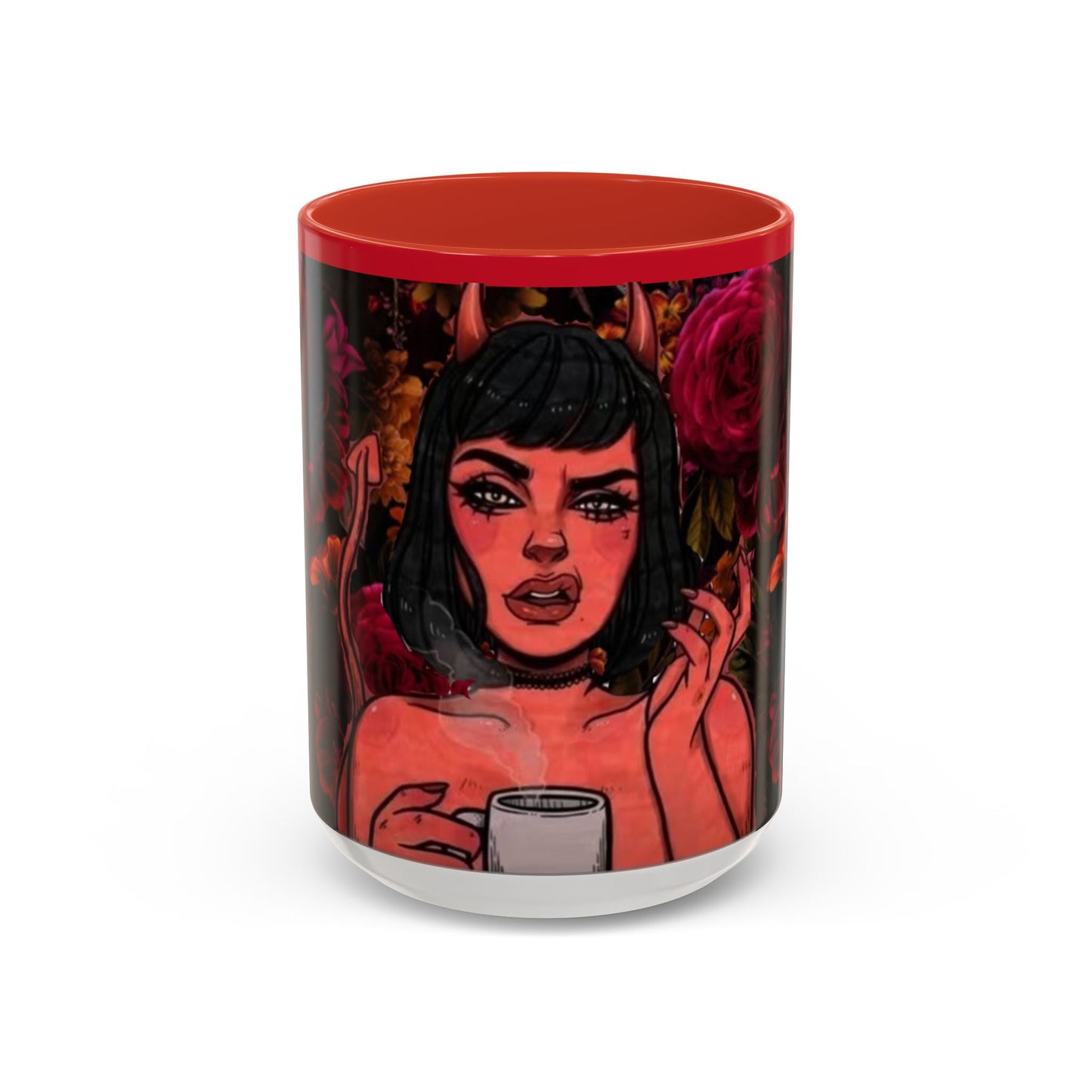 Gothic Floral Accent Coffee Mug - Perfect for Coffee Lovers, Gift for Birthdays, Drama Queen Decor, Unique Art Mug