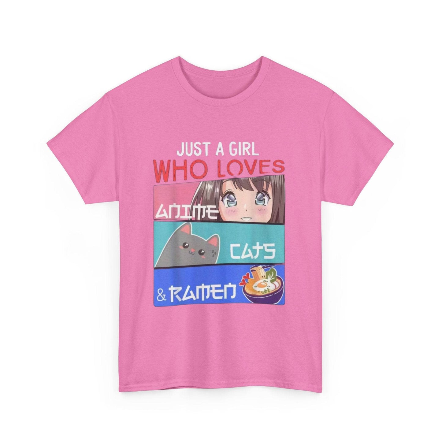 Just a Girl Who Loves Anime Cats & Ramen T-Shirt - IntuitiveEncBoutique