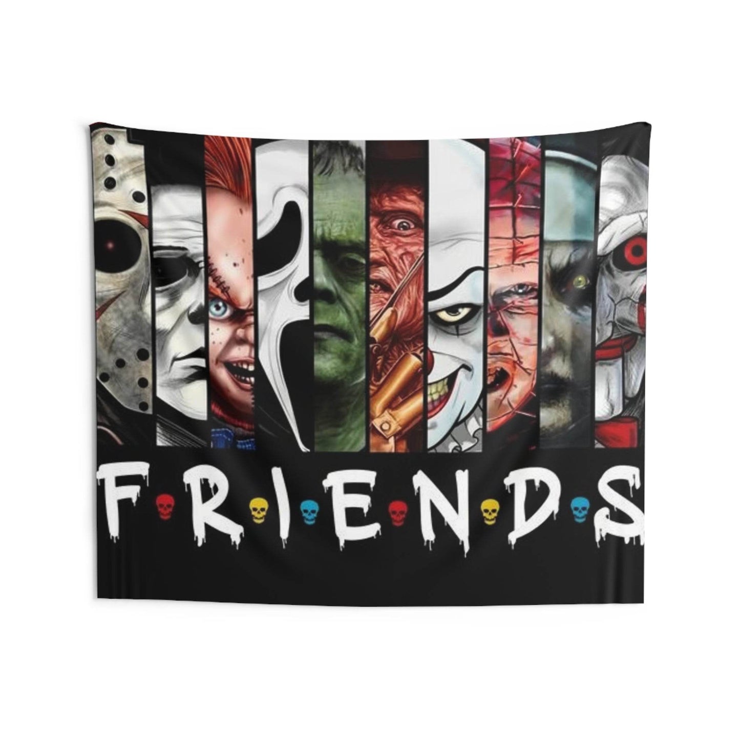 Horror Movie Friends Wall Tapestry, Cozy Room Décor - IntuitiveEncBoutique