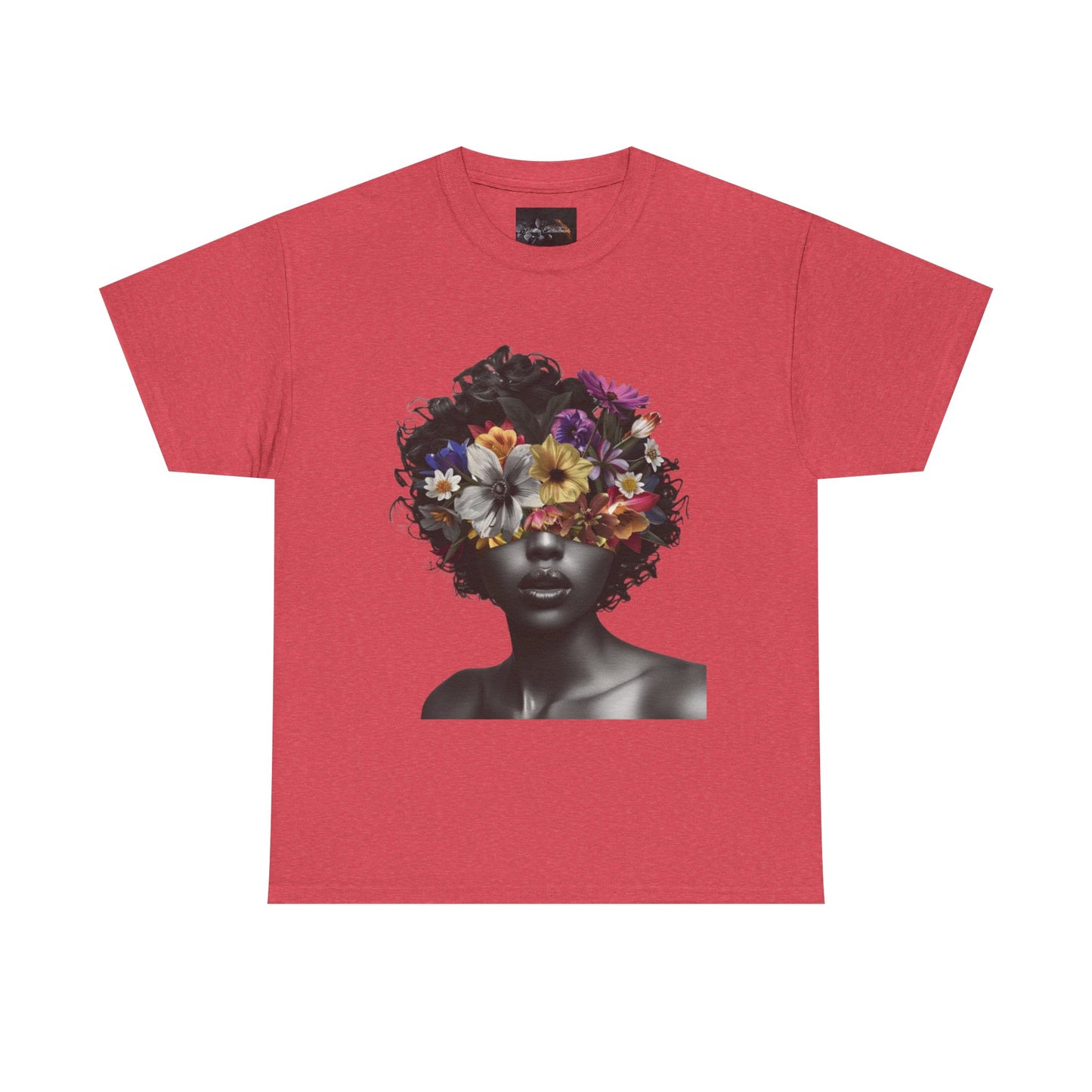 Floral Goddess Unisex Heavy Cotton Tee | Flower Graphic Tee, Boho Style, Casual Wear, Unique Gift, Art Tee