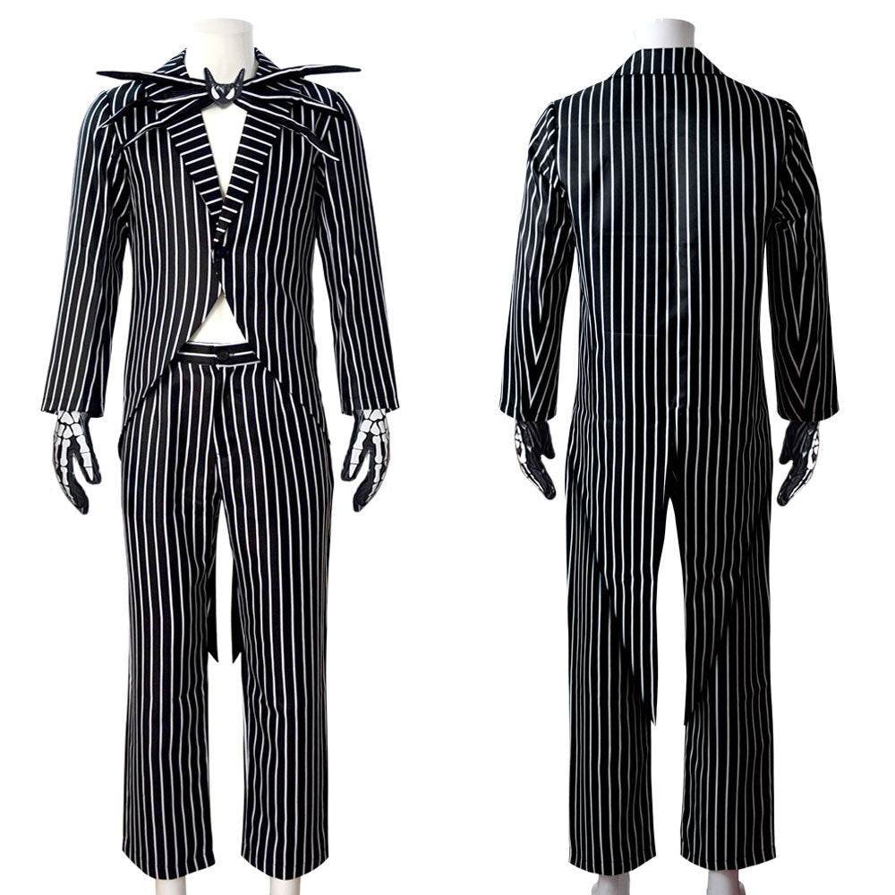 Christmas Eve Scar Jack cosplay costume Skeleton Jack Men's full set Halloween cosplay costume - IntuitiveEncBoutique