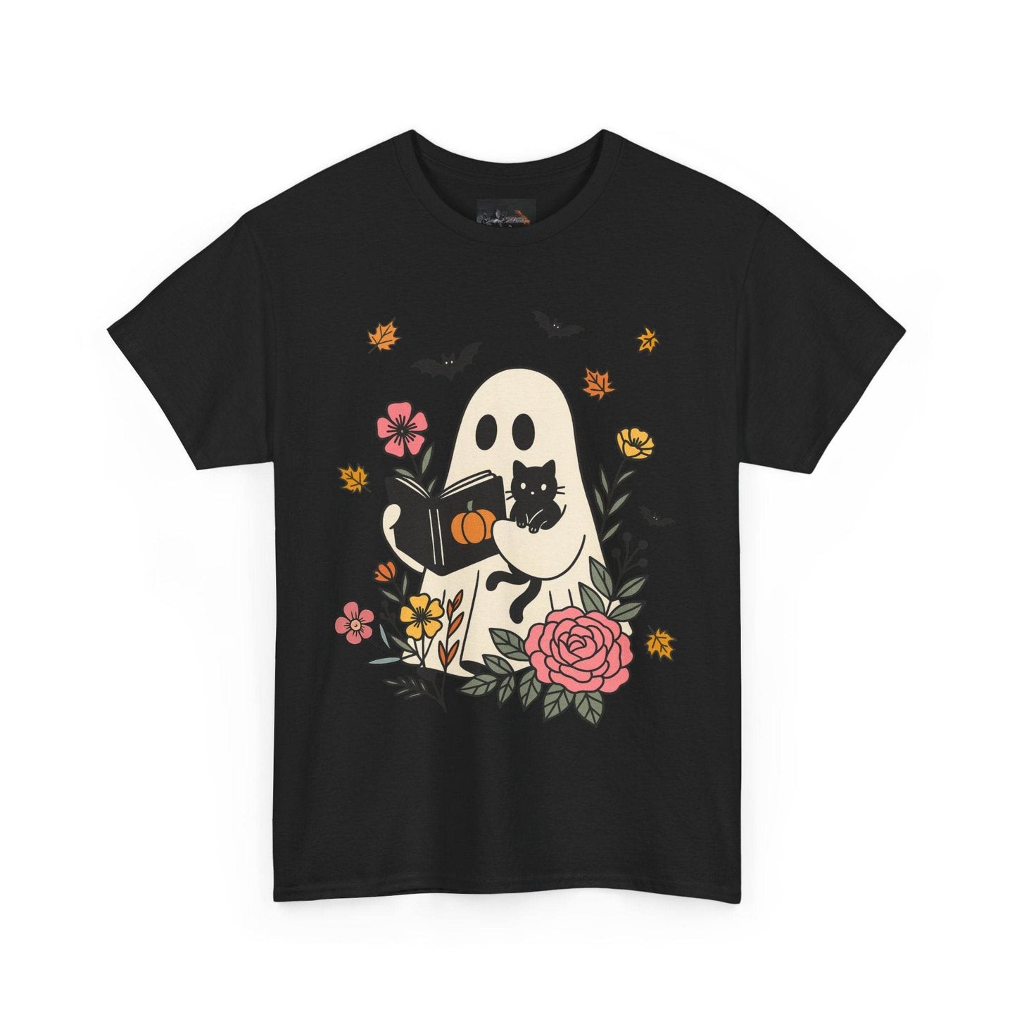 Cute Ghost & Cat Unisex Heavy Cotton Tee - IntuitiveEncBoutique