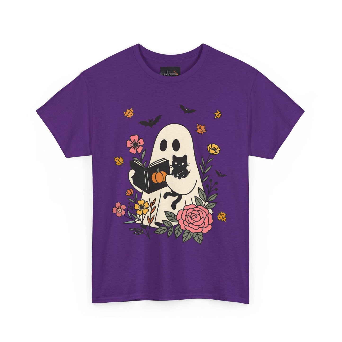 Cute Ghost & Cat Unisex Heavy Cotton Tee - IntuitiveEncBoutique
