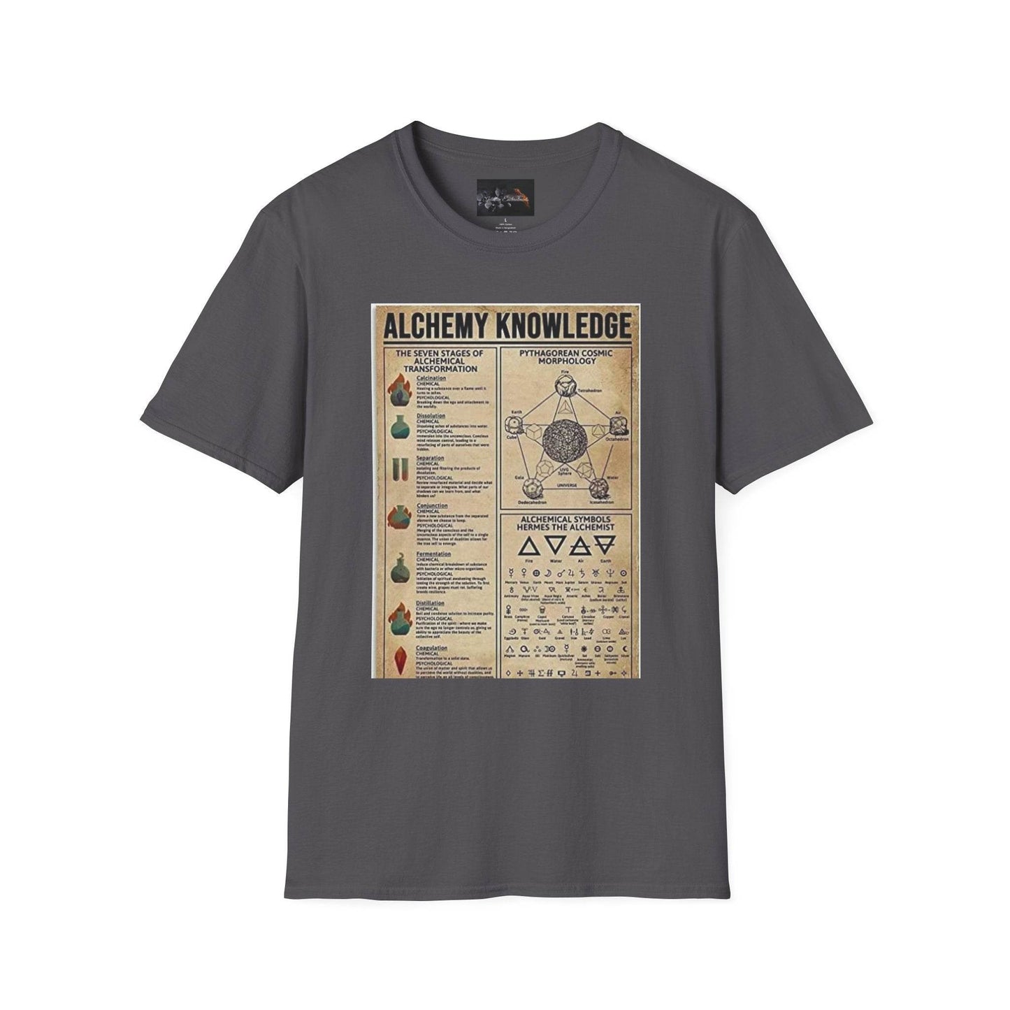 Alchemy Knowledge Unisex T-Shirt, Vintage-style Graphic Tee, Gift for Historians, Science Lovers, Unique Learning Shirt, Educational Apparel - IntuitiveEncBoutique