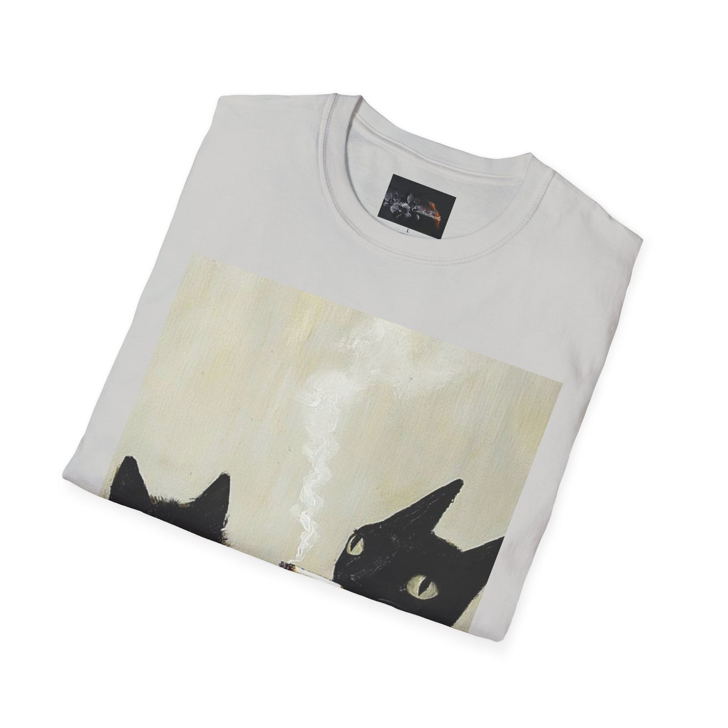 Cool Cat Art Unisex Softstyle T-Shirt, Vintage Cat Illustration, Perfect Gift for Cat Lovers, Casual Streetwear, Unique Pet Tee