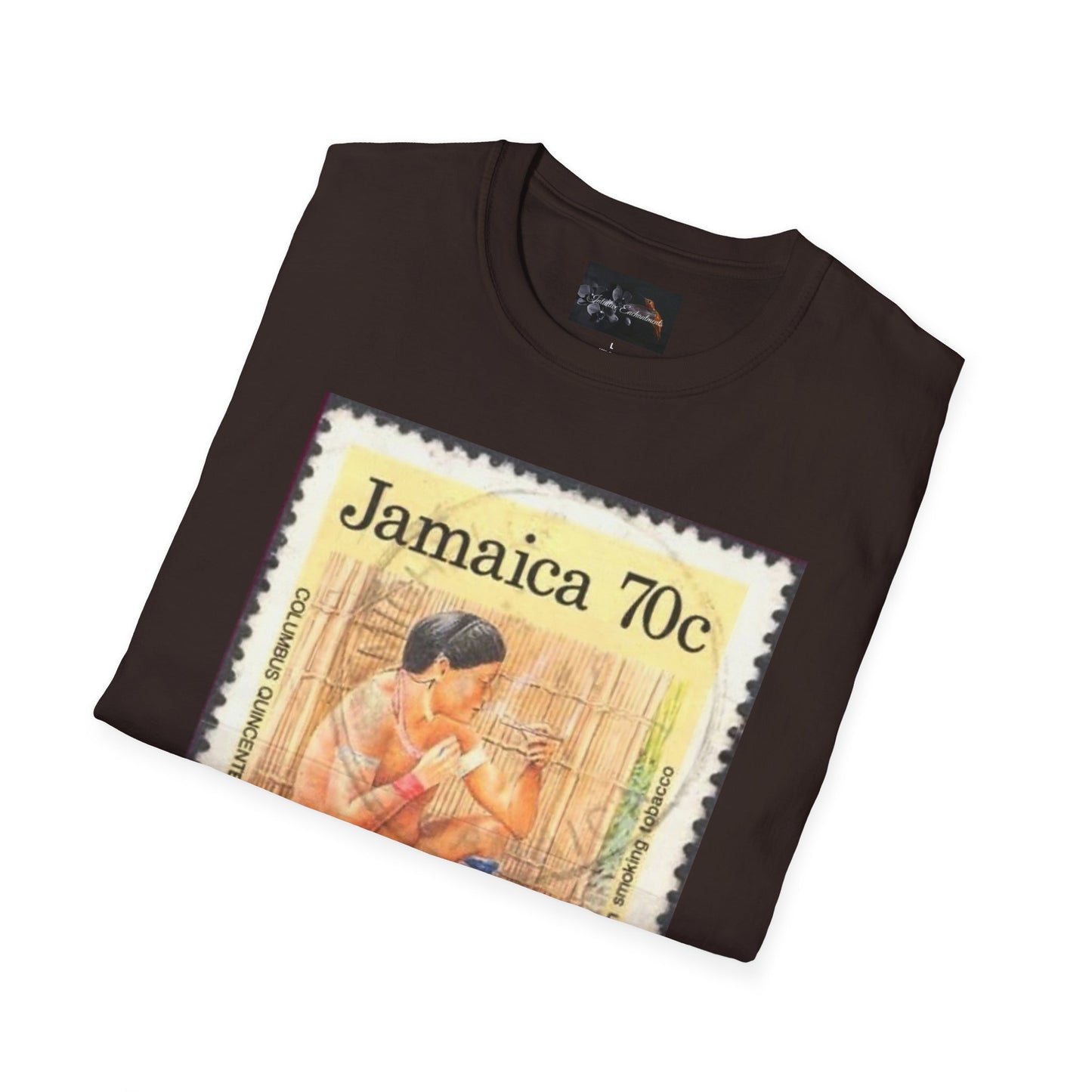 Vintage Jamaica Stamp Tee, Softstyle T-Shirt, Unisex Graphic Tee, Bohemian Style Shirt, Travel Lovers Apparel, Cool Gift Idea