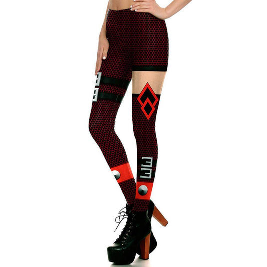 Ripple Digital Print Cool Belt Pattern Fashion Leggings - IntuitiveEncBoutique