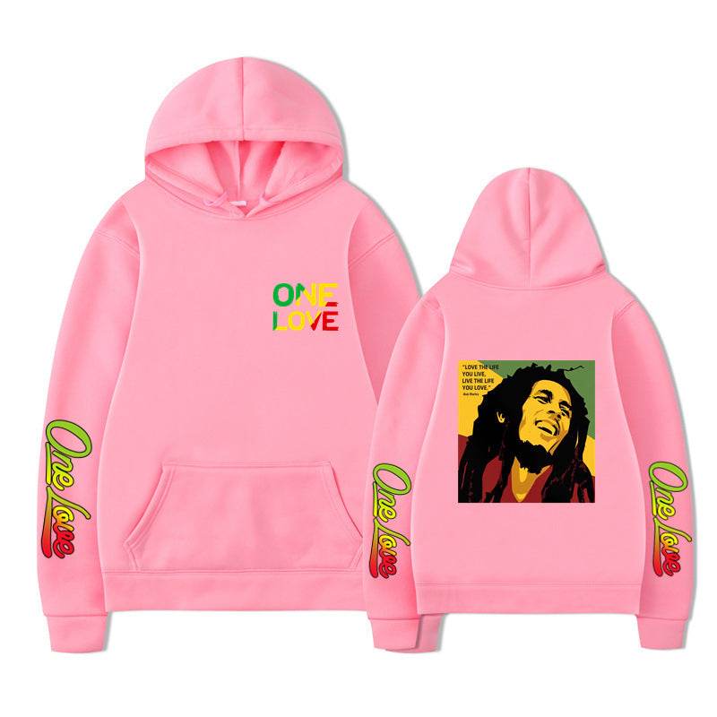 Bob Marley Loose Hooded Sweatshirt for Spring and Autumn - IntuitiveEncBoutique