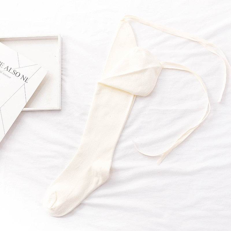 Lolita Cross-tie Over-knee Socks - IntuitiveEncBoutique