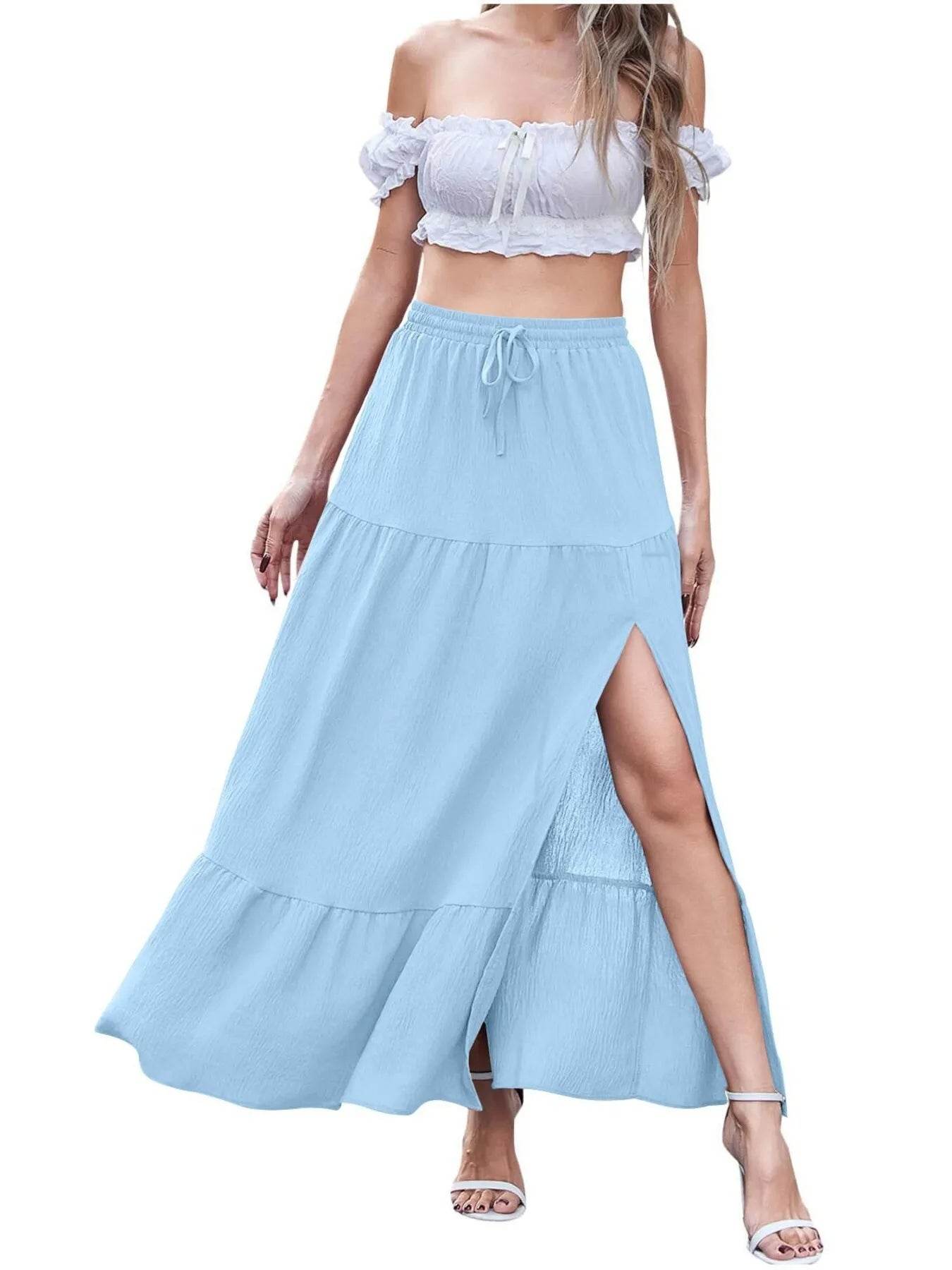 Full Size Slit Maxi Skirt Plus Size - IntuitiveEncBoutique