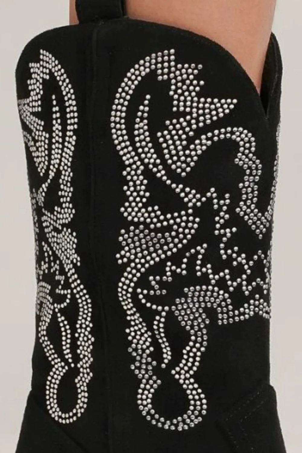 Beast Fashion Rhinestone Detail Point Toe Boots - IntuitiveEncBoutique