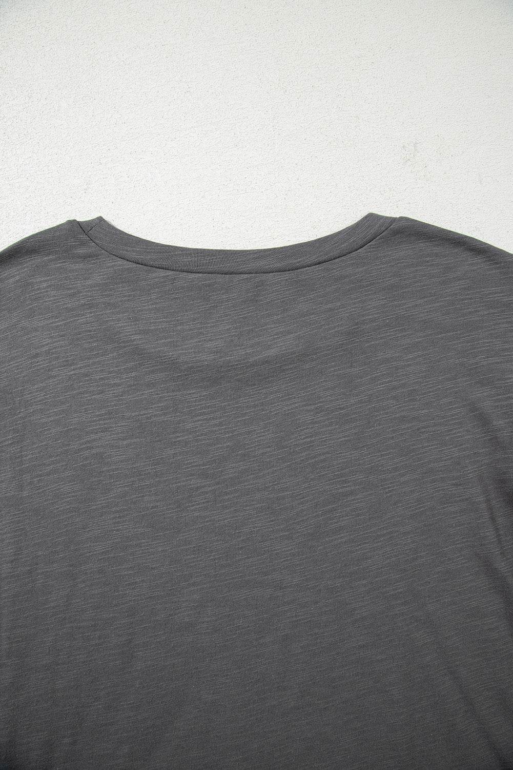 Dark Grey Double Ruffled Short Sleeve Plus Size Top - IntuitiveEncBoutique