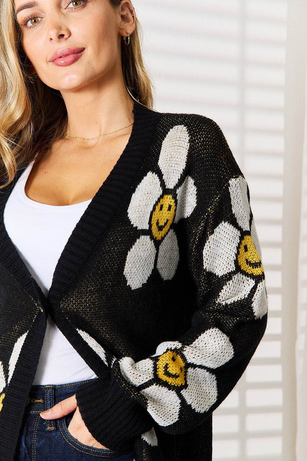 Perfee Floral Button Down Longline Cardigan - IntuitiveEncBoutique