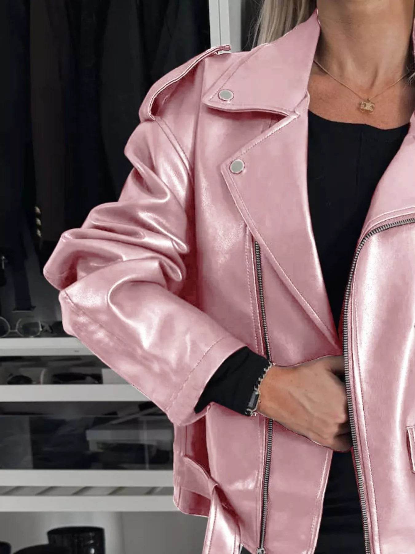 Full Size Zip Up Long Sleeve Jacket Plus Size - IntuitiveEncBoutique