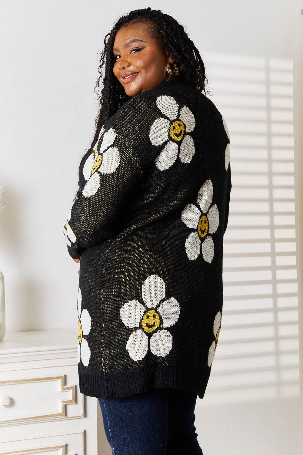 Perfee Floral Button Down Longline Cardigan - IntuitiveEncBoutique