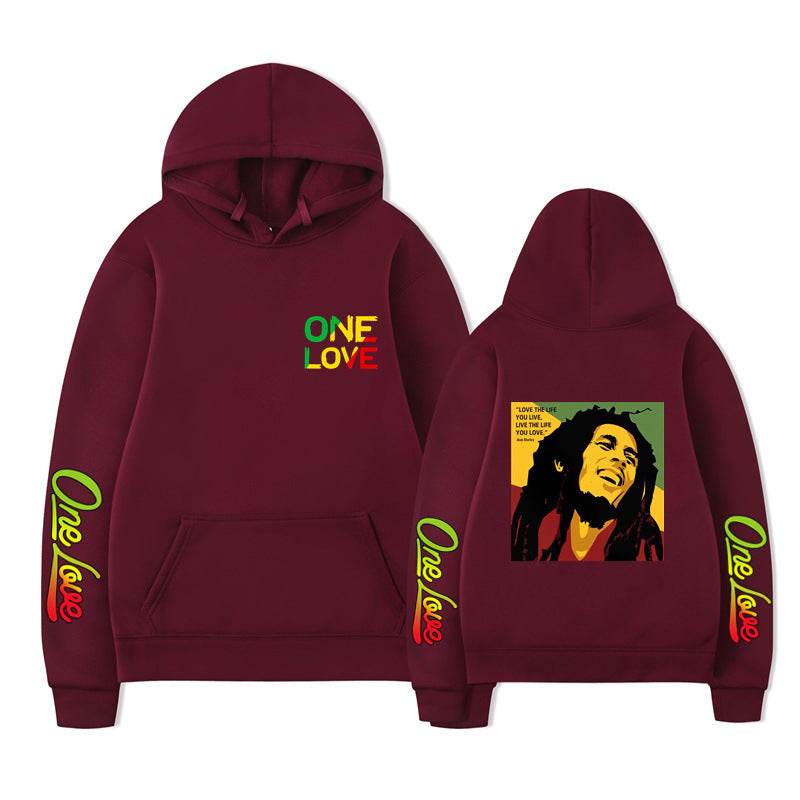 Bob Marley Loose Hooded Sweatshirt for Spring and Autumn - IntuitiveEncBoutique
