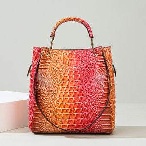 Handbag Women's Fashion Embossed Tote Bag Large Capacity Maternity Bucket Bag - IntuitiveEncBoutique