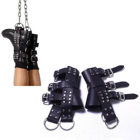 Black Adult Products Manufacturer Erotic Products Suspension Foot Restraints Hanging Stainless Steel Handcuffs and Leg Cuffs - IntuitiveEncBoutique