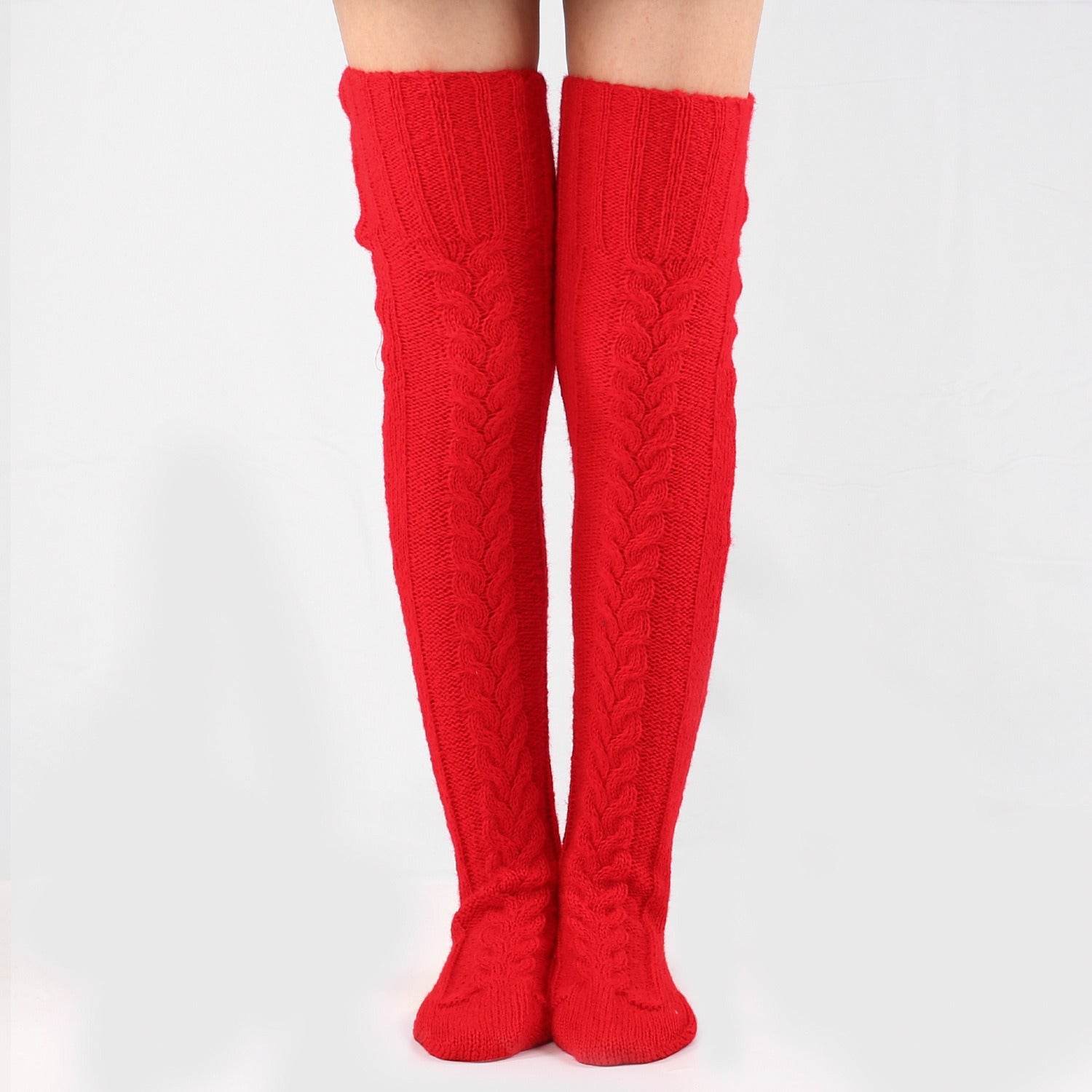 Autumn And Winter Knitting Knee Length Stockings Women's Lengthened Floor Stockings Wool Pile Stockings - IntuitiveEncBoutique