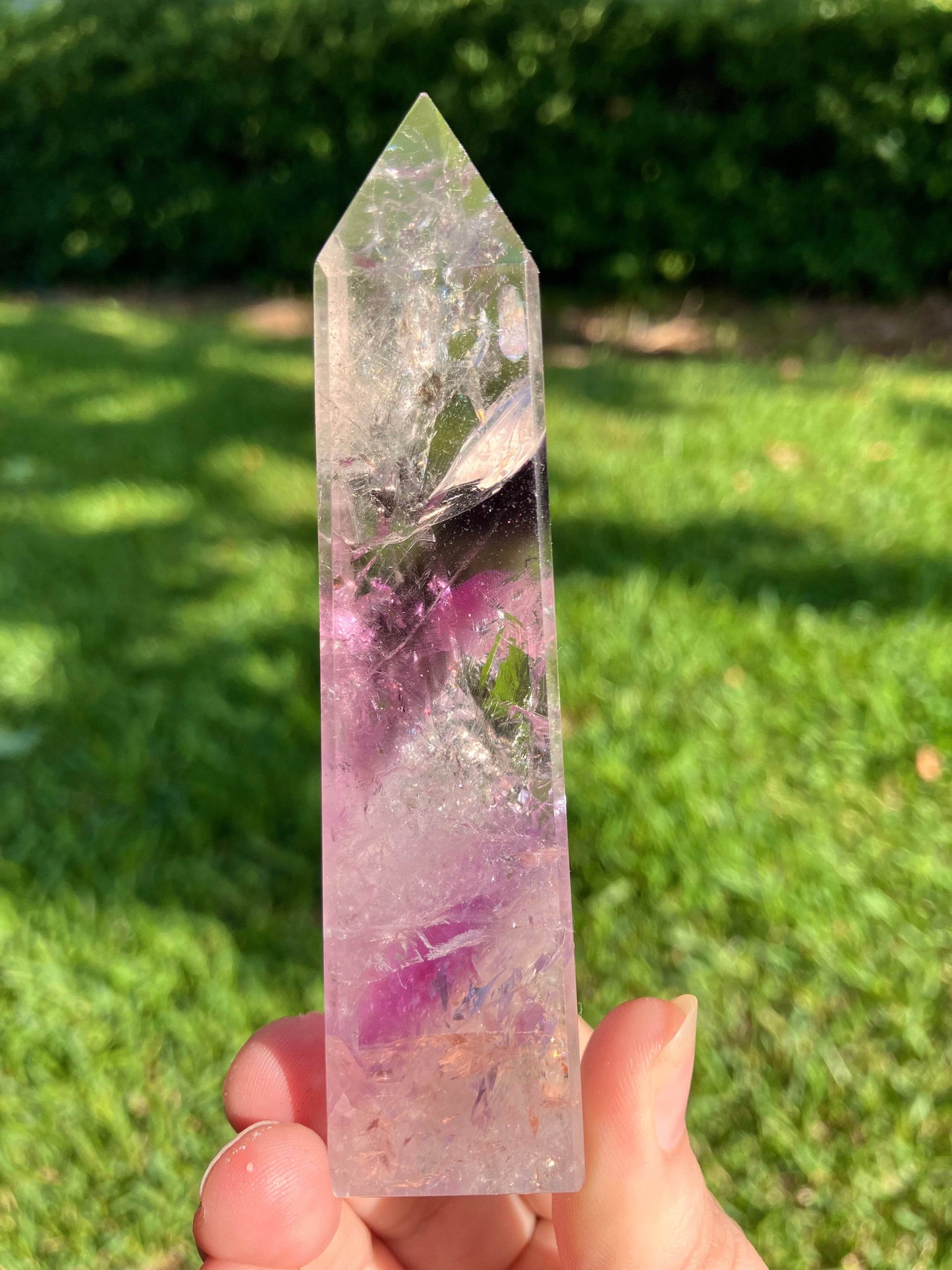 Phantom Amethyst Obelisk - High Quality - Brazil - IntuitiveEncBoutique