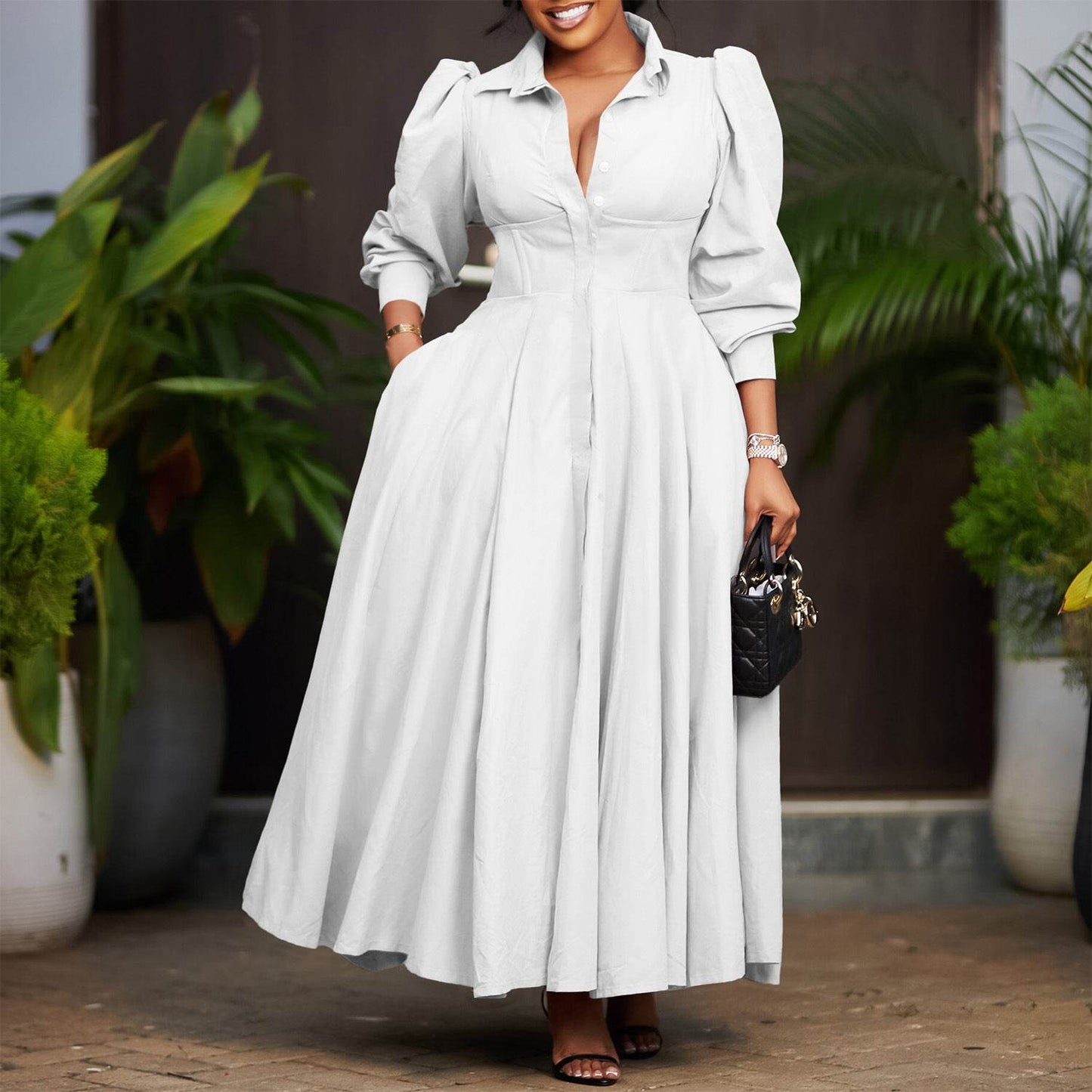 Long Sleeve Flared Dress - IntuitiveEncBoutique