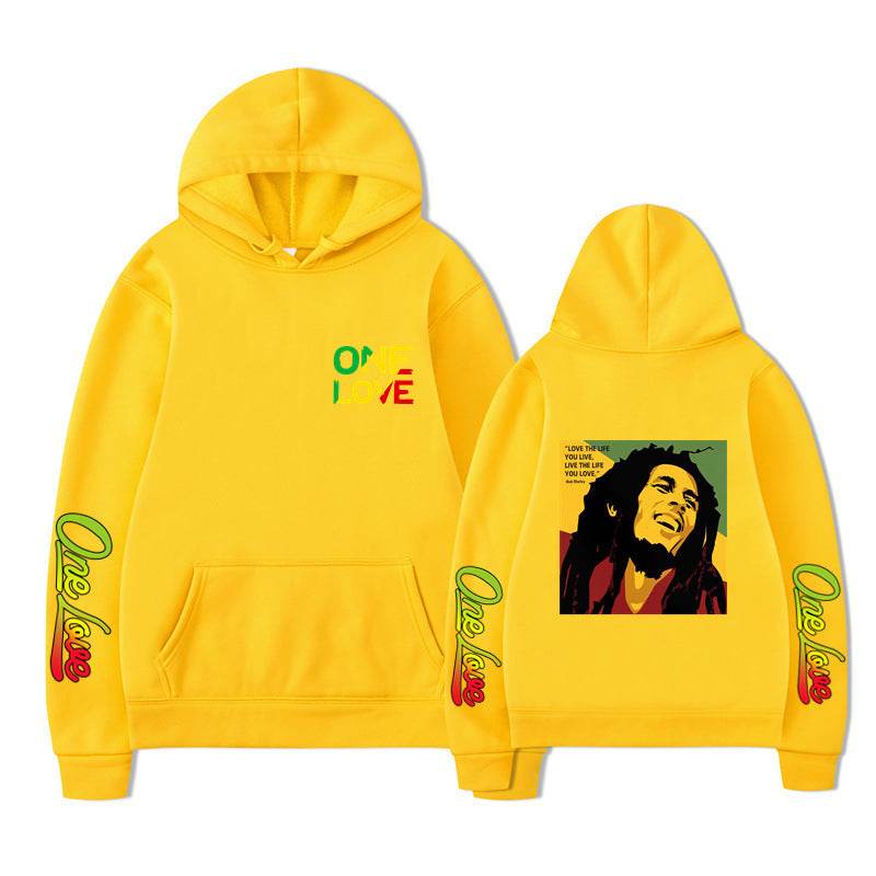 Bob Marley Loose Hooded Sweatshirt for Spring and Autumn - IntuitiveEncBoutique