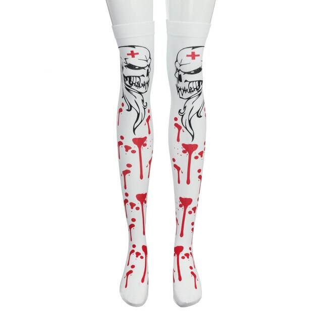 Halloween Black White Long Knee High Socks Costume Masquerade Carnival Cosplay Soft Wind Thigh Stockings Over The Knee - IntuitiveEncBoutique
