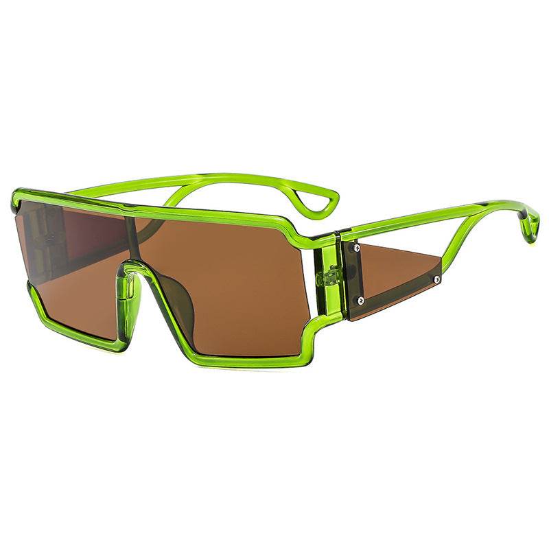 Square connected sunglasses with hollowed out avant-garde personality Instagram popular fashion street photography futuristic sunglasses - IntuitiveEncBoutique