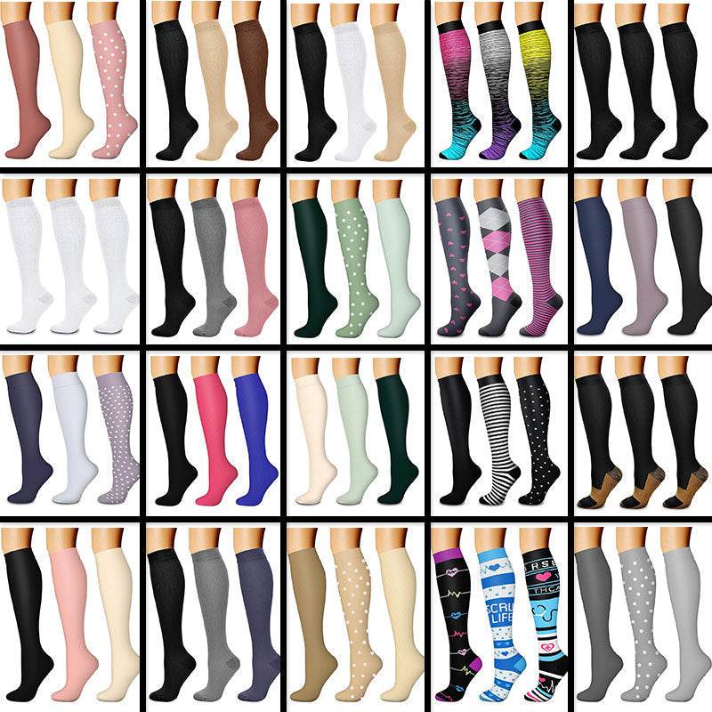 Sports pressure socks long tube socks calf socks compression socks skipping rope elastic cycling socks - IntuitiveEncBoutique