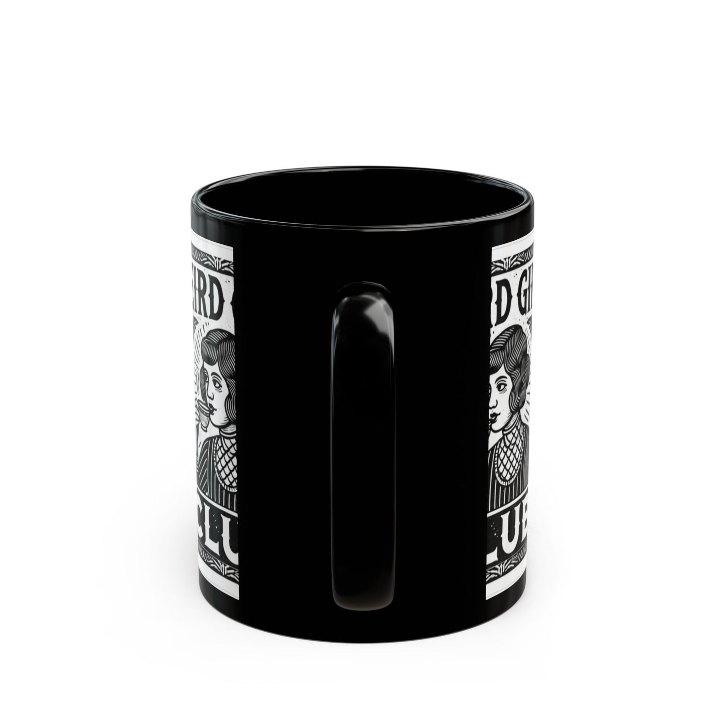 Weird Girls Club Mug, 11oz, 15oz Coffee Cup for Female Empowerment, Unique Gift for Friends, Feminist Art, Black Mug