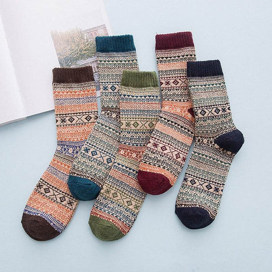 Winter Thick Warm Stripe Wool Socks - IntuitiveEncBoutique