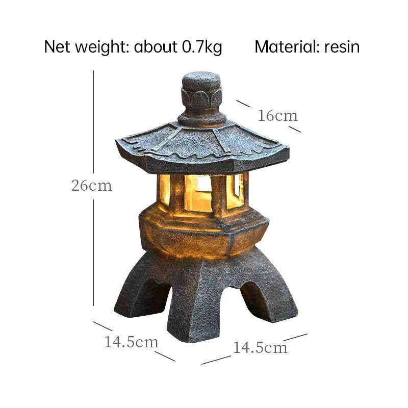 Solar-Powered Zen Garden Decor: Pagoda Lanterns & Statues - IntuitiveEncBoutique