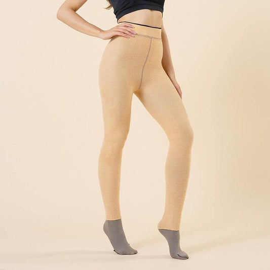 leggings for warmth, women's bare legs with plush and thick translucent pantyhose - IntuitiveEncBoutique