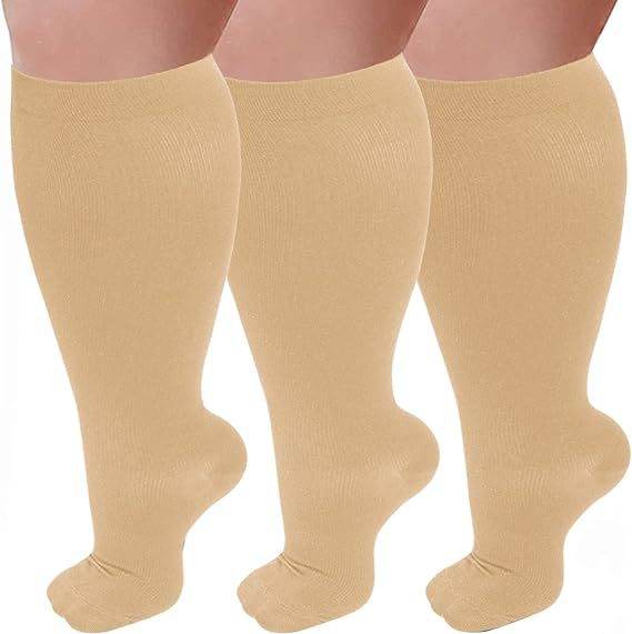 Plus size compression socks super wide calf and knee length socks men - IntuitiveEncBoutique
